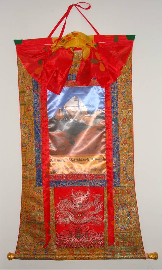 Picture:  Tibetan silk wall hanging.  Beautiful.  A gift from our Tibetan English Club members.  Jiangnan University, Wuxi, China