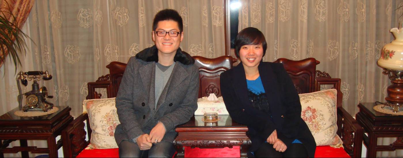 Picture:  Our friends Wang Tao and Lu Ying in their home in Wuxi, China.