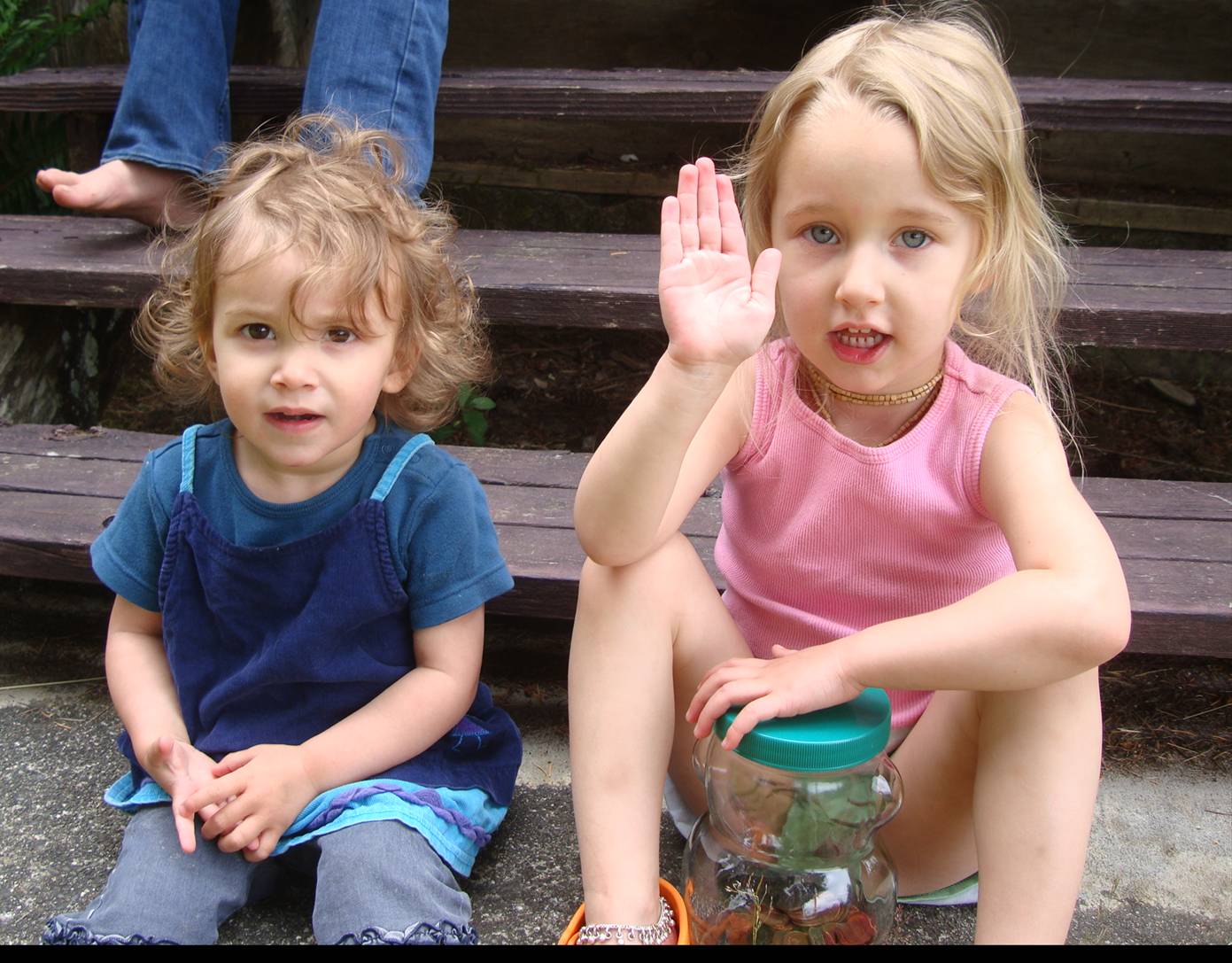 A visit with the grand kids.  Kiri and Via.  Saltspring Island, B.C.