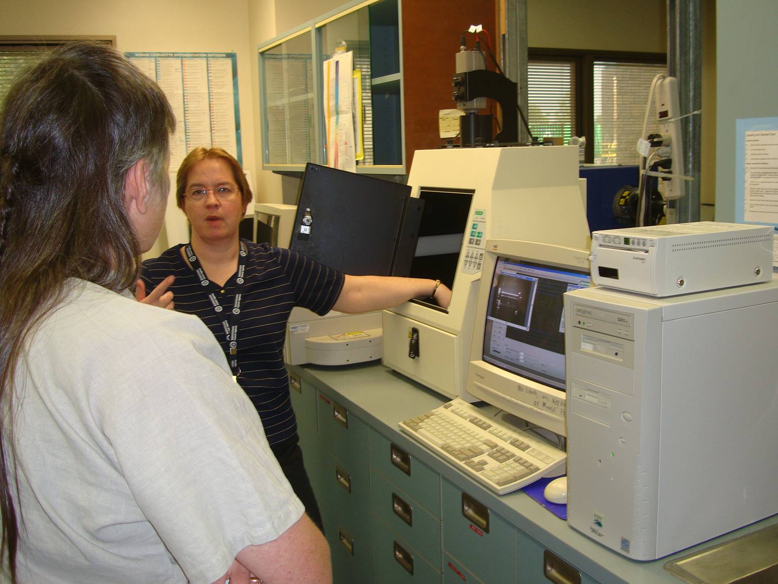 Deborah shows us around her lab.  Saskatoon, Saskatchewan, Canada