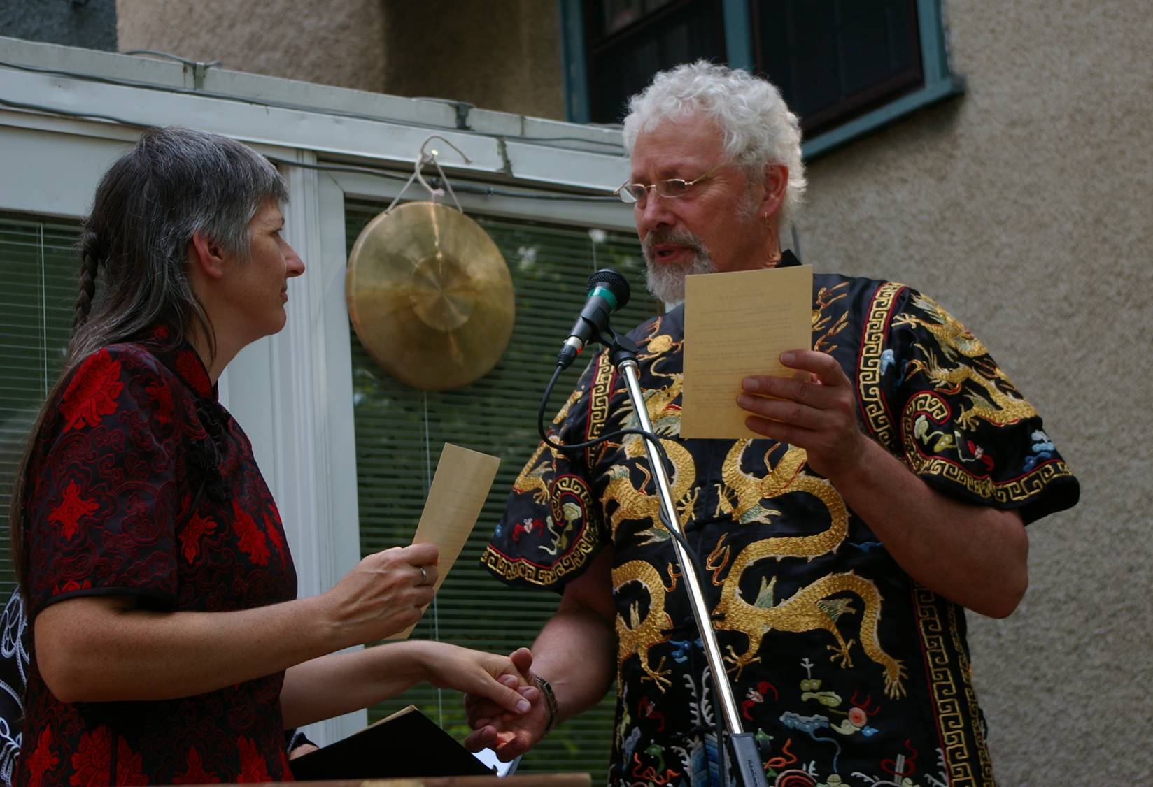 David reads his wedding vows to Ruth.  Winnipeg, Canada