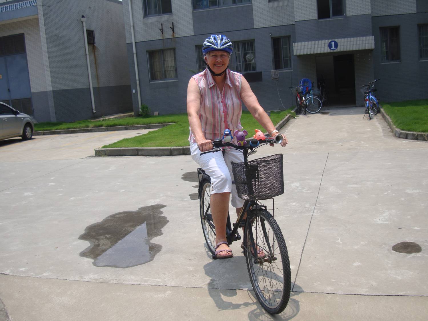 Yes,  Belle really did ride a bike in China.  Just not very far.  Jiangnan University,  Wuxi,  China