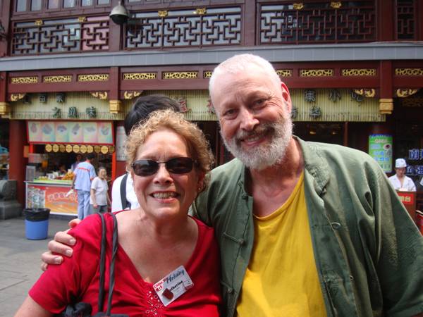 Catherine and David in the old city,  Shanghai,  China