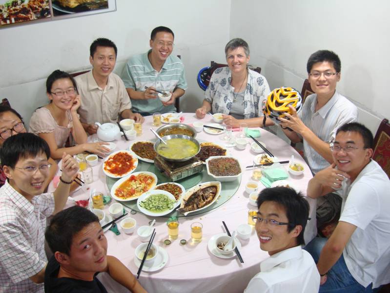 No,  it's not the same picture twice.  This time I'm behind the camera and Simon is in the picture.  Celebration dinner,  Wuxi,  China