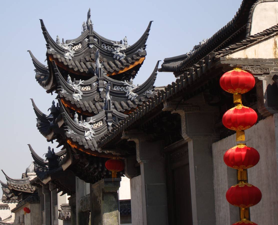 Picture:  A tower of dragons.  Wuxi old city.  Wuxi, China