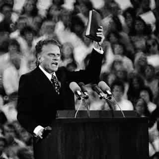 The Reverend Billy Graham as he appeard on TV when I was a child.