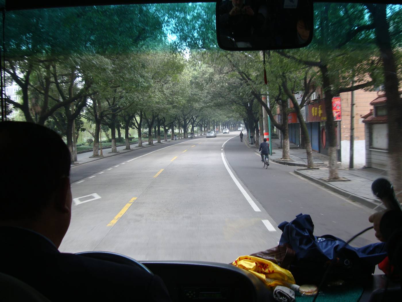 View out the front window of Ningbo Street, China