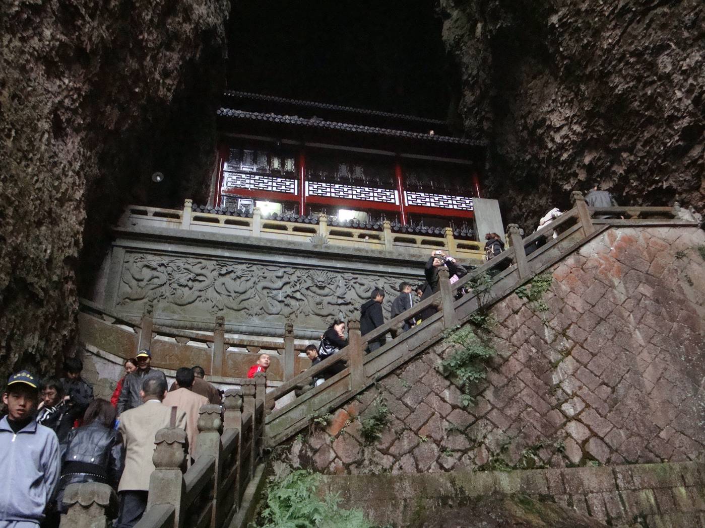 This temple went up three or four stories inside the mountain.  No way it would fit into a photograph.