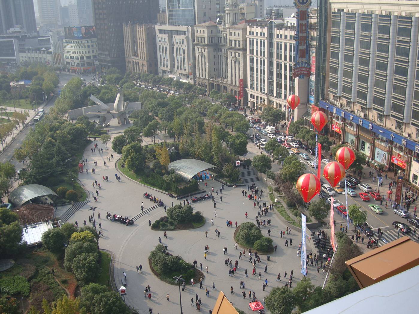 People's Square view from the pool deck, Le Royal Mridien Shanghai, China