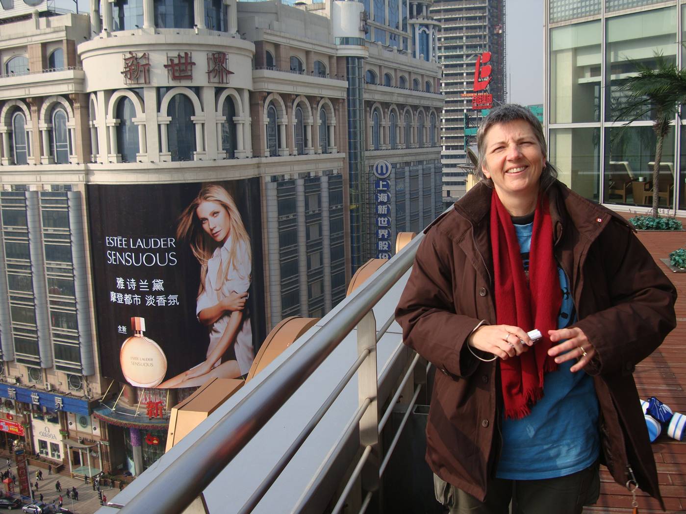 Ah, sensuous indeed.  Ruth on the pool deck, Le Royal Mridien Shanghai, China