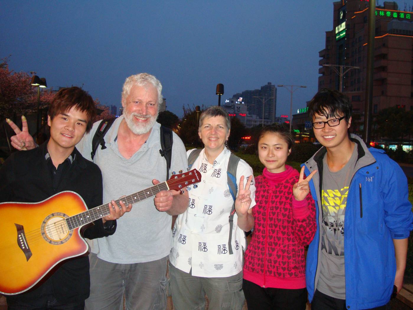 Picture:  The young buskers we performed for in Wuxi, China