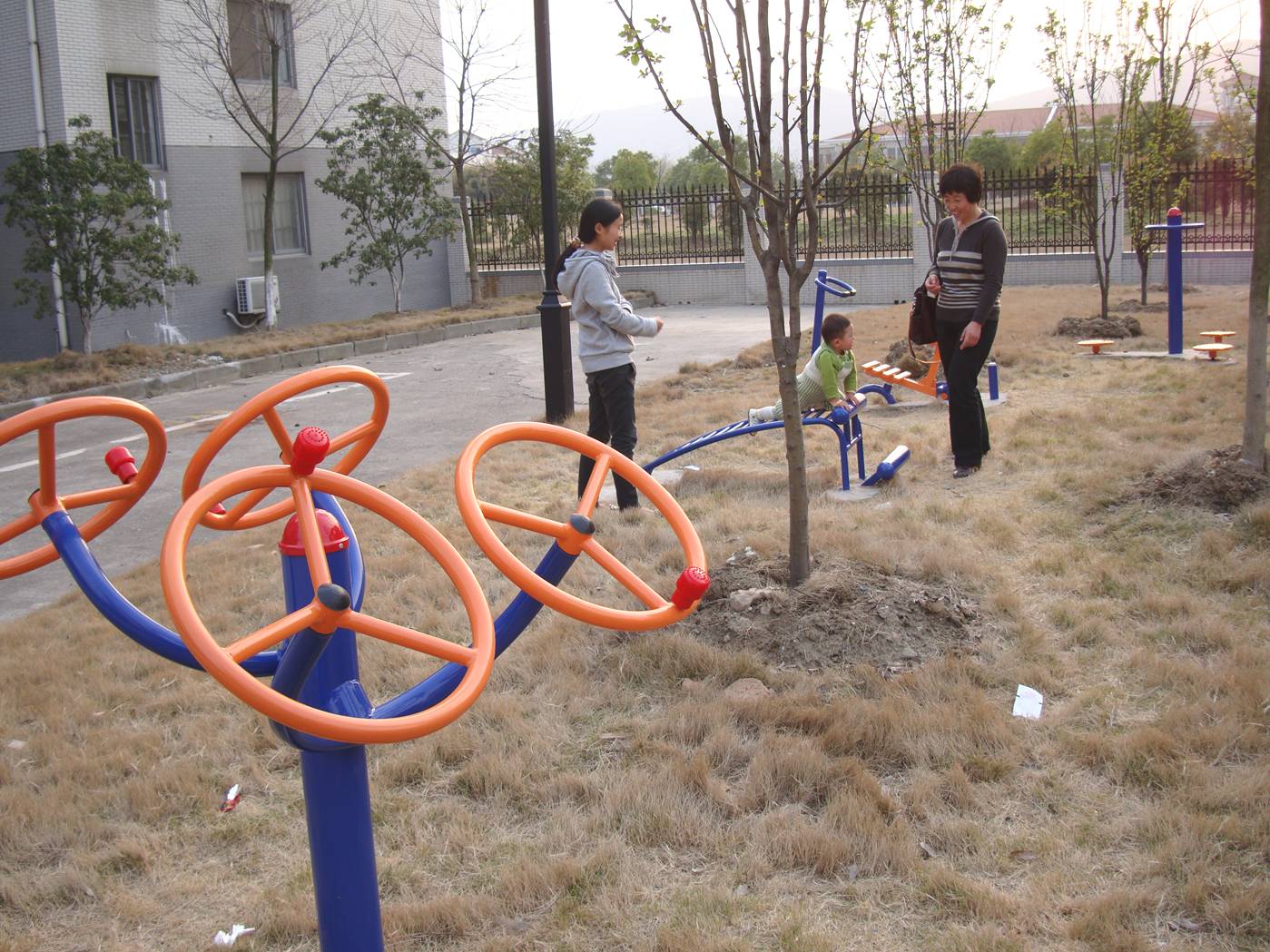 Picture:  The playground behind our apartment.  Jiangnan University, Wuxi, China