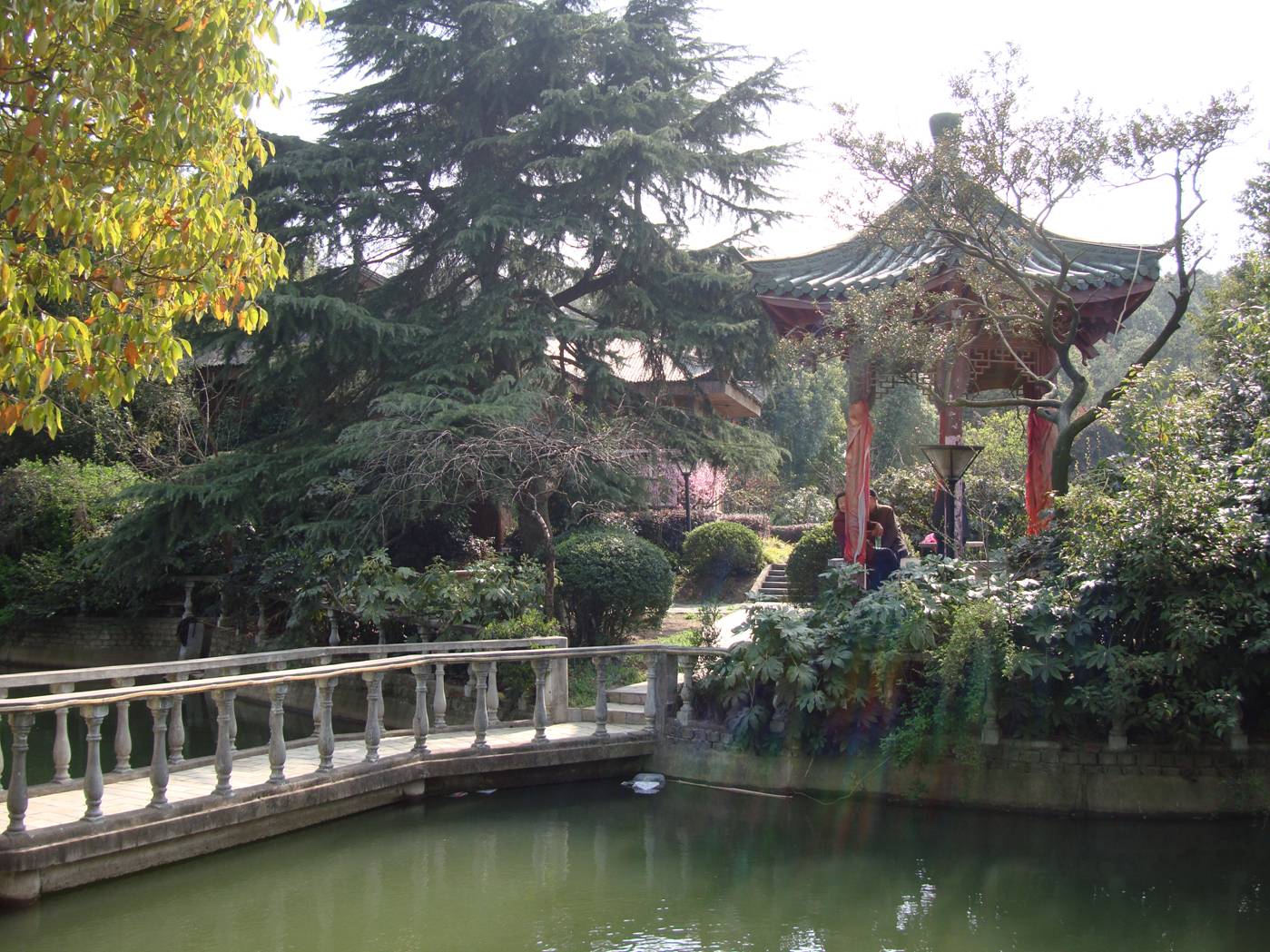 Picture:  A pond and pagoda, part of a hotel complex near Yang Shan, Wuxi, China