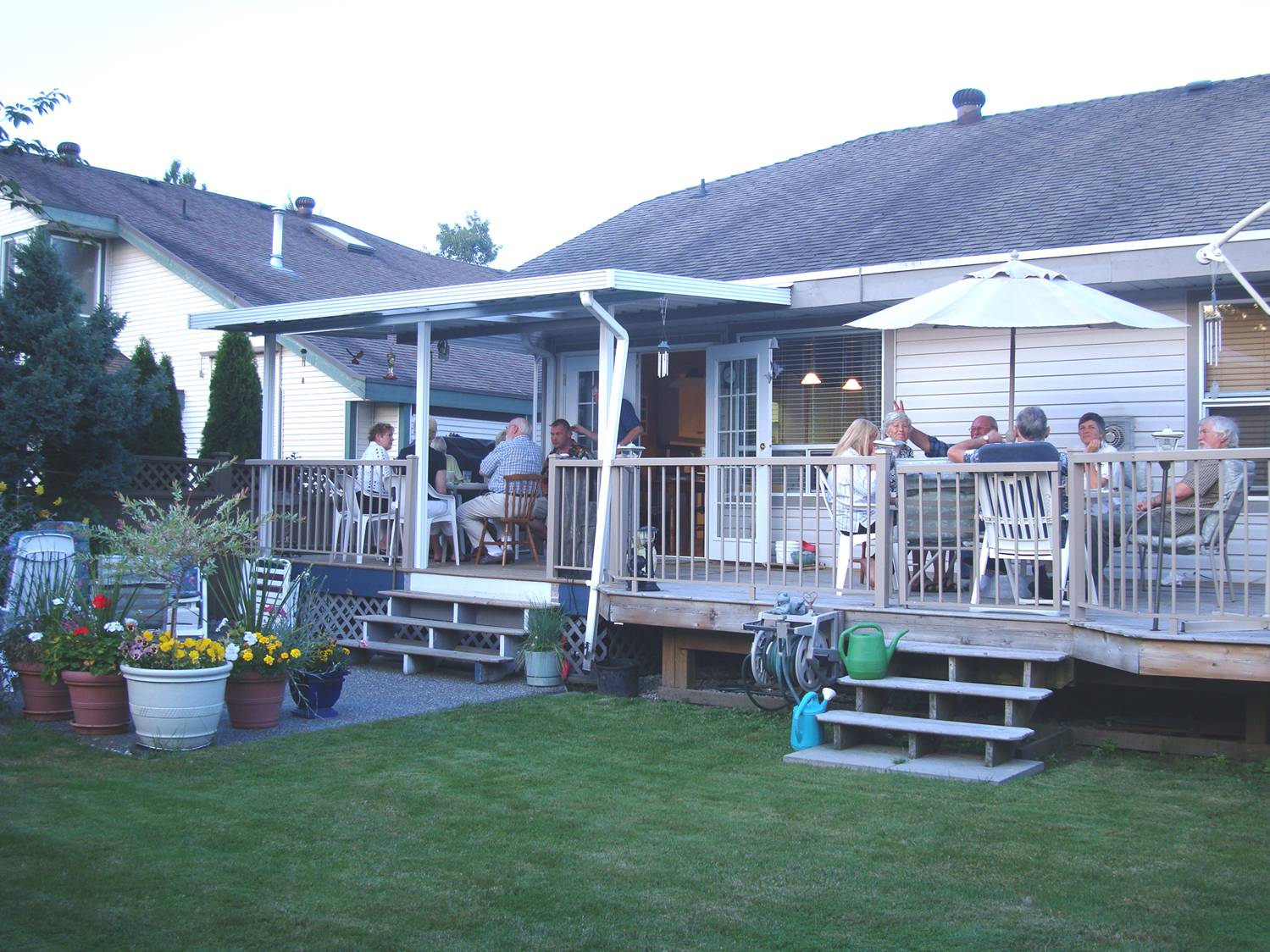 Cousin Belle's imaculate back yard. The grass under bare feet was a sensual delight.