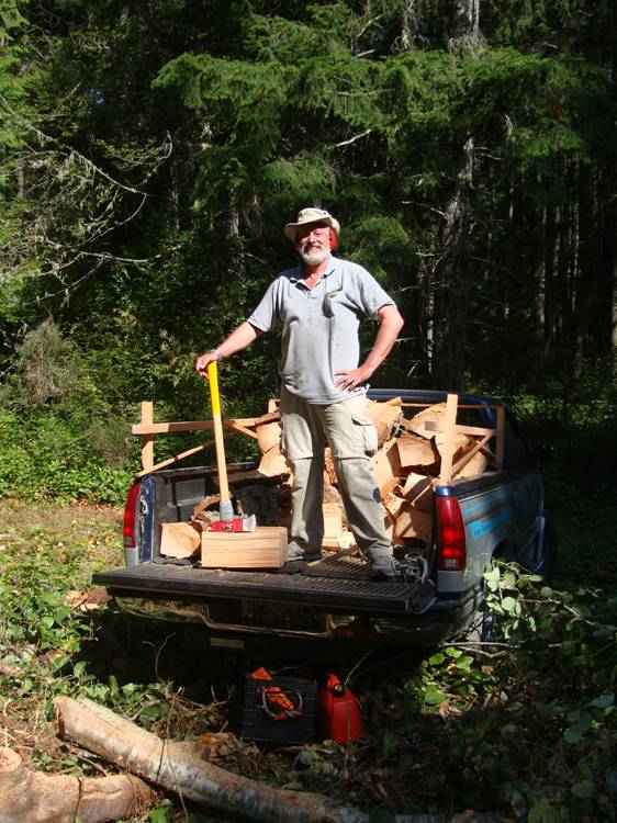 Oh, I'm a lumberjack and I'm okay... Saltspring Island, B.C., Canada