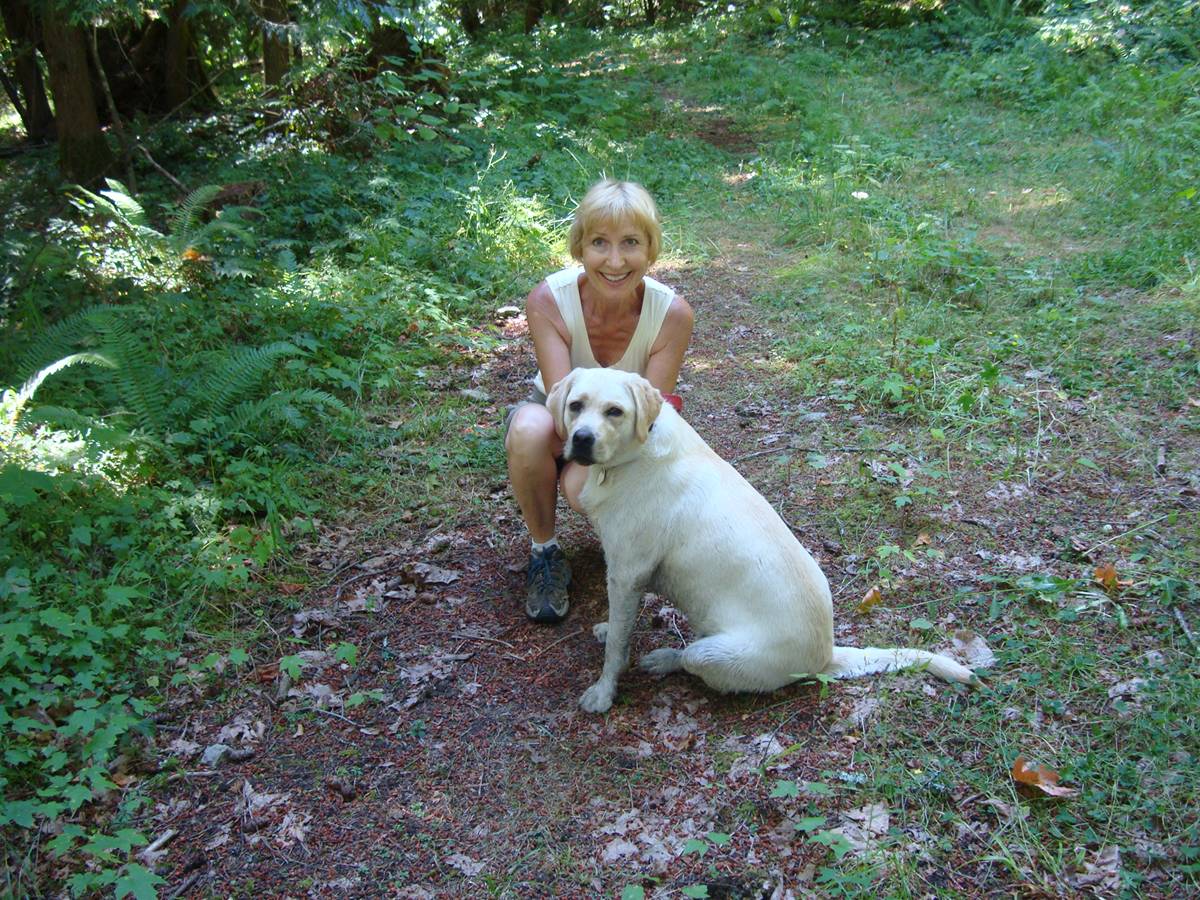 The famous writer, Goody Niosi, with her wonderful dog, Abby.