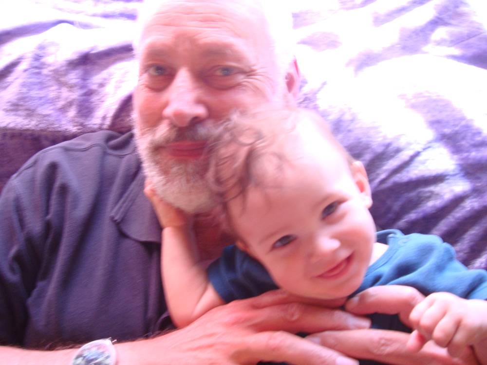 Happy grampa with the first grand child.  Saltspring Island, B.C.
