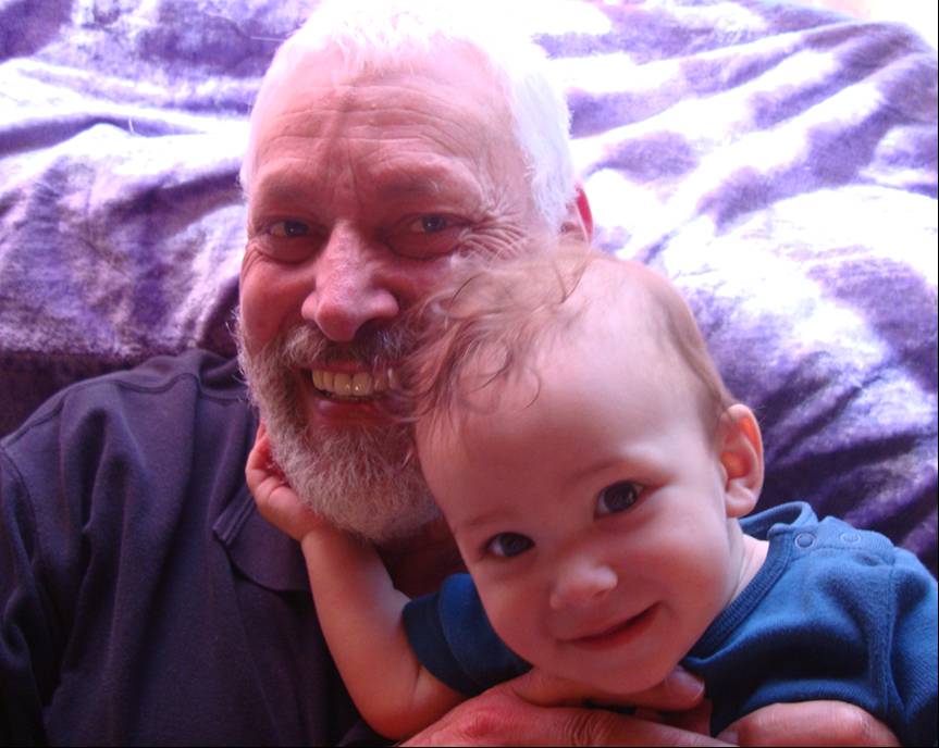 Happy grampa with the first grand child.  Saltspring Island, B.C.