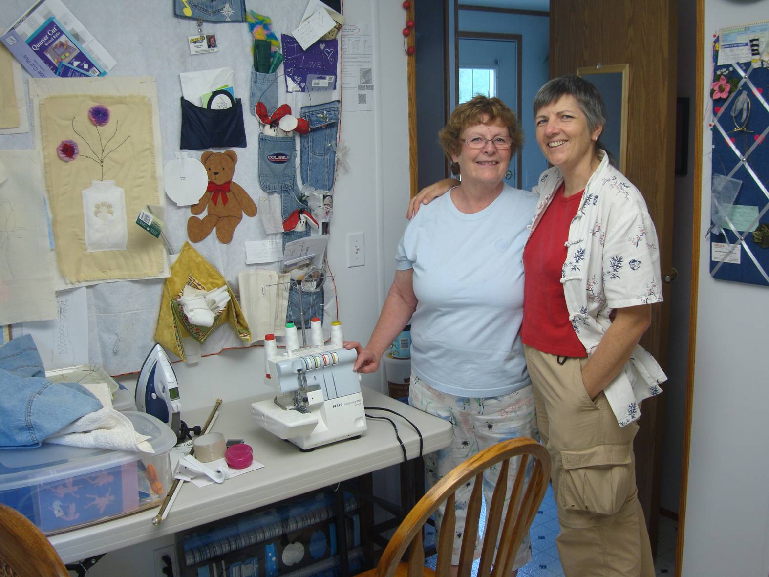 picture: Donna made a pillow case out of some silk I bought in Winnipeg, a surprise for my sister.  Thanks, Donna.