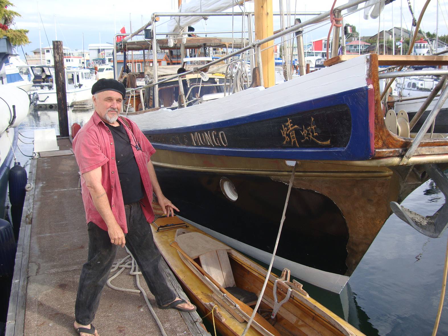 picture:  Godfrey's amazing hand made boat.  Victoria, B.C.