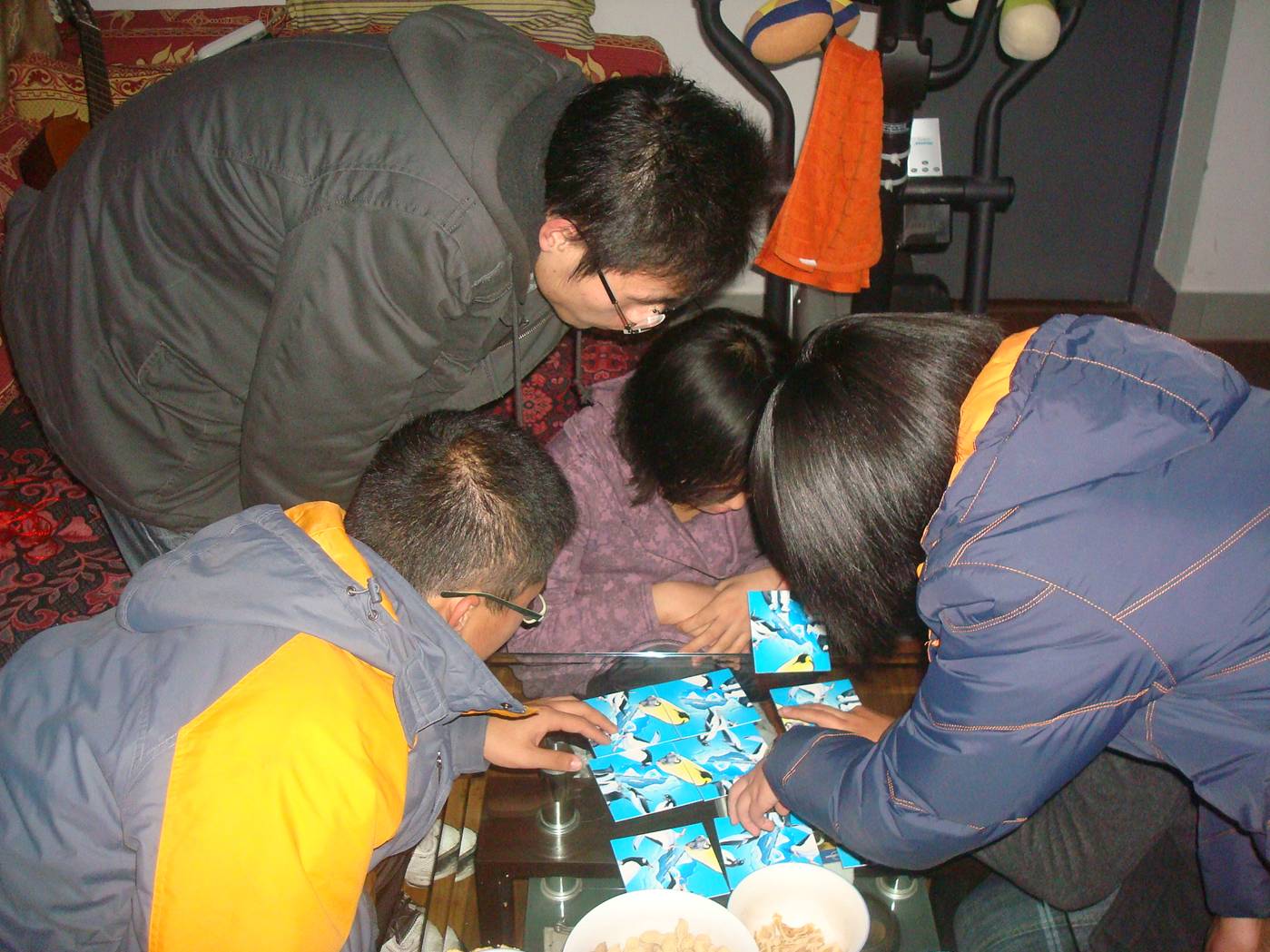 "Possibly the worlds most difficult puzzle." said the box.  And it appears to be true.  Our friends are stumped.  Jiangnan University, Wuxi, China