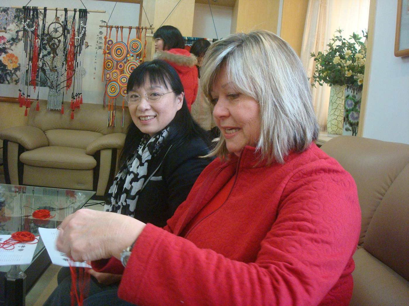 Chinese knot lesson, Jiangnan University, Wuxi, China