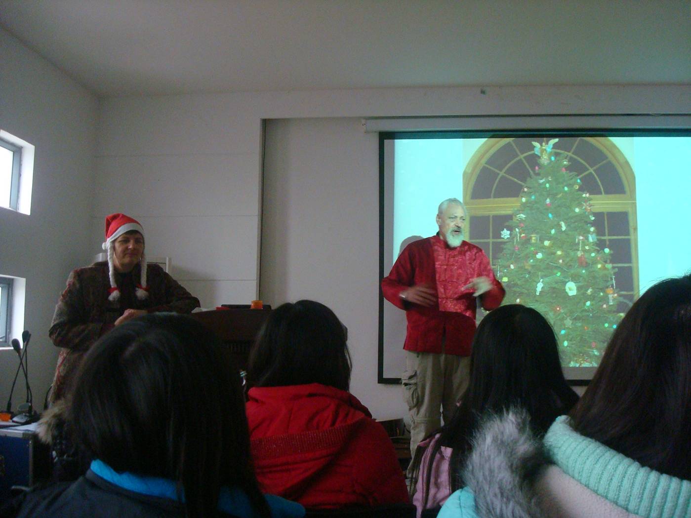 The Christmas culture party on Christmas morning.  Jiangnan University, Wuxi, China