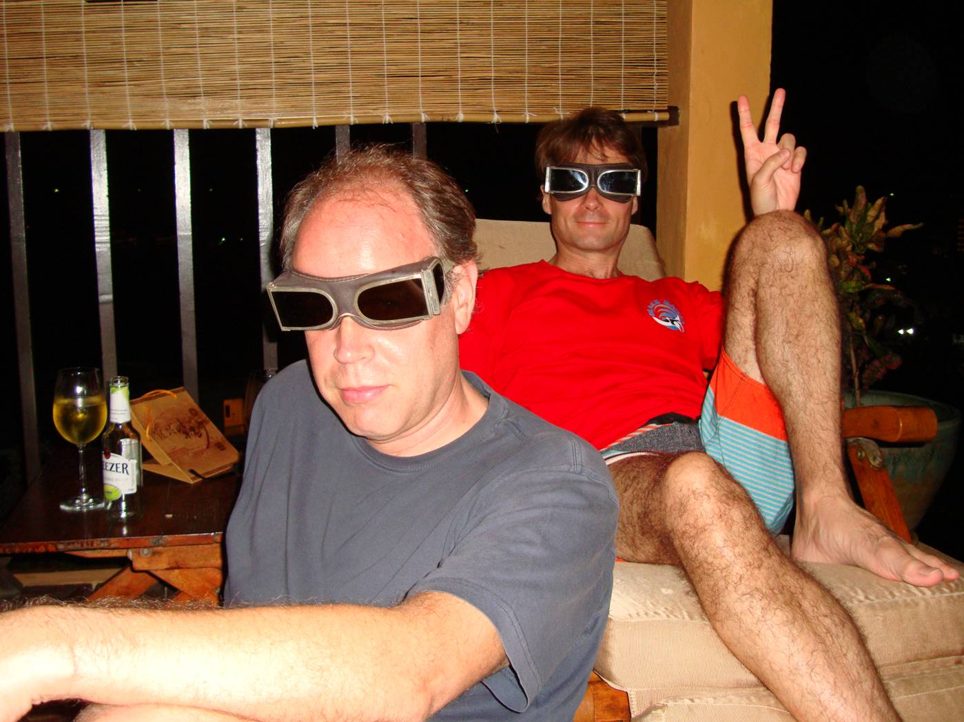 Picture:  Doug and Ken in Japanese aviator sunglasses circa WWII.  Phuket, Thailand.