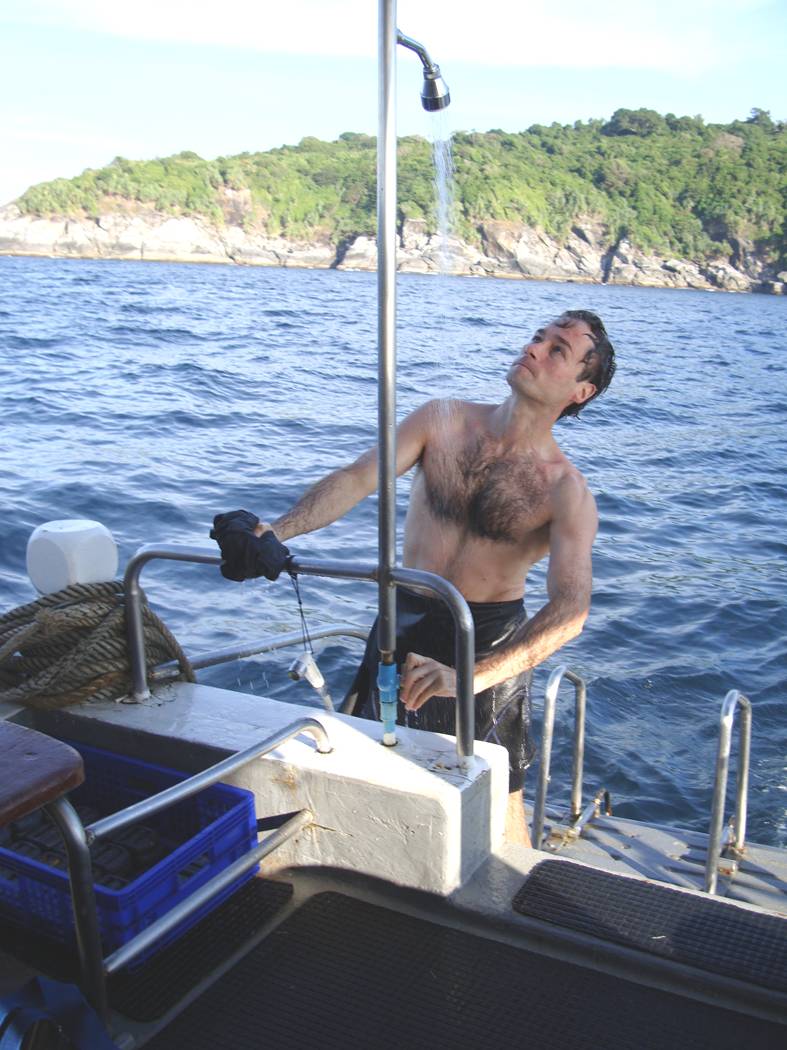 Picture:  The well equipped dive boat had fresh water showers.  Dive Asia out of Phuket, Thailand