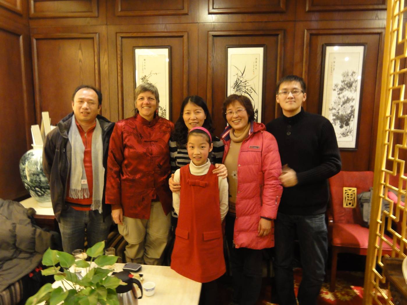 Picture:  George with his mother, aunt, uncle and cousin.  Wuxi, China