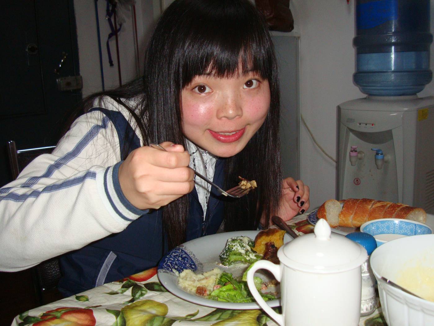 Jenny has an almost traditional Christmas dinner.  Jiangnan University, Wuxi, China