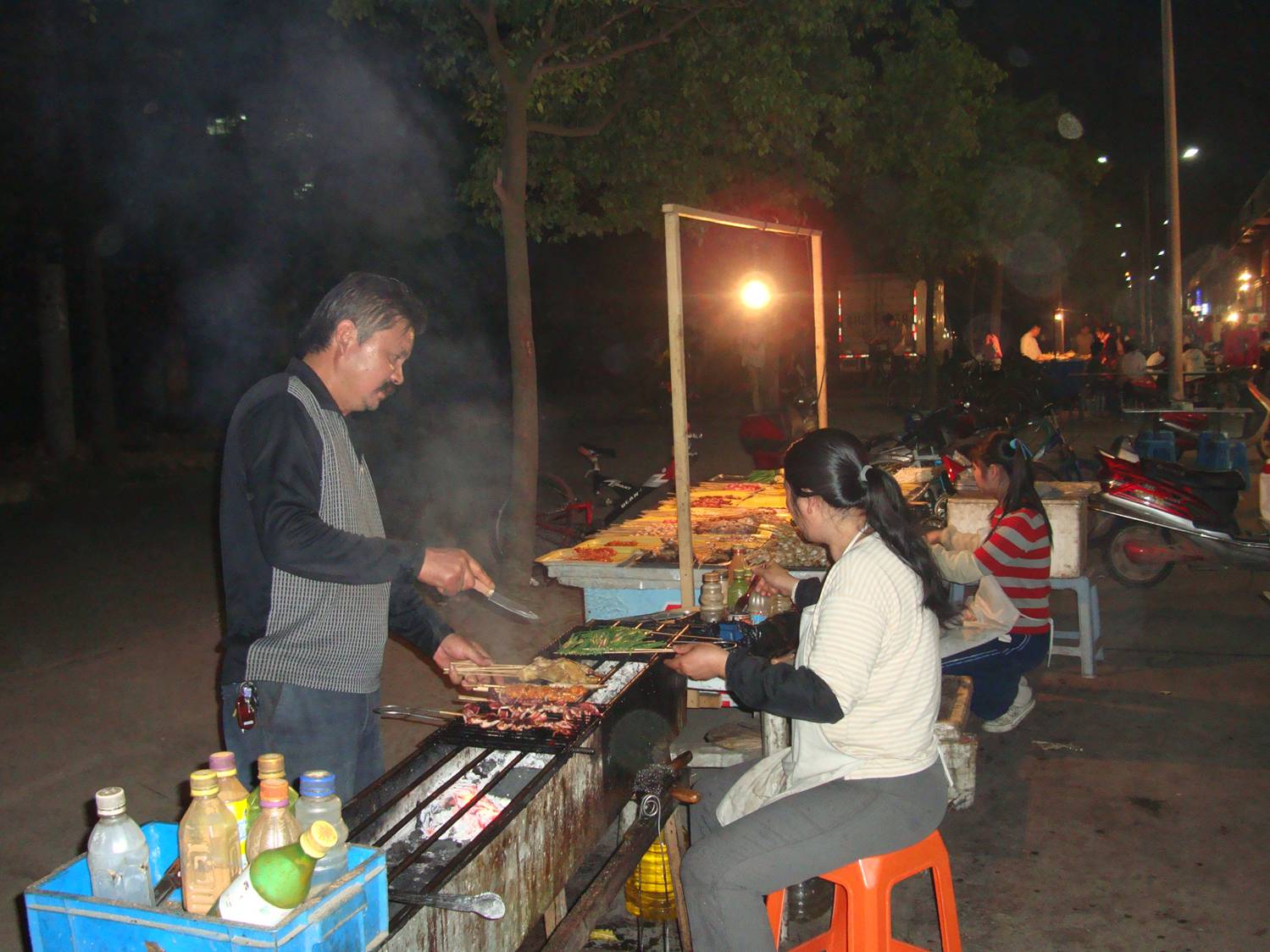 The village barbeque,  one of many.  Shi Tang Jia, Wuxi,  China