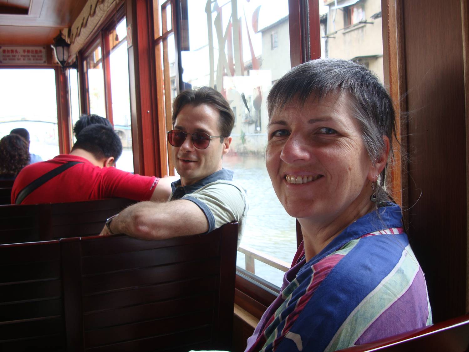 Doug and Ruth on the canal boat tour,  Wuxi,  China.