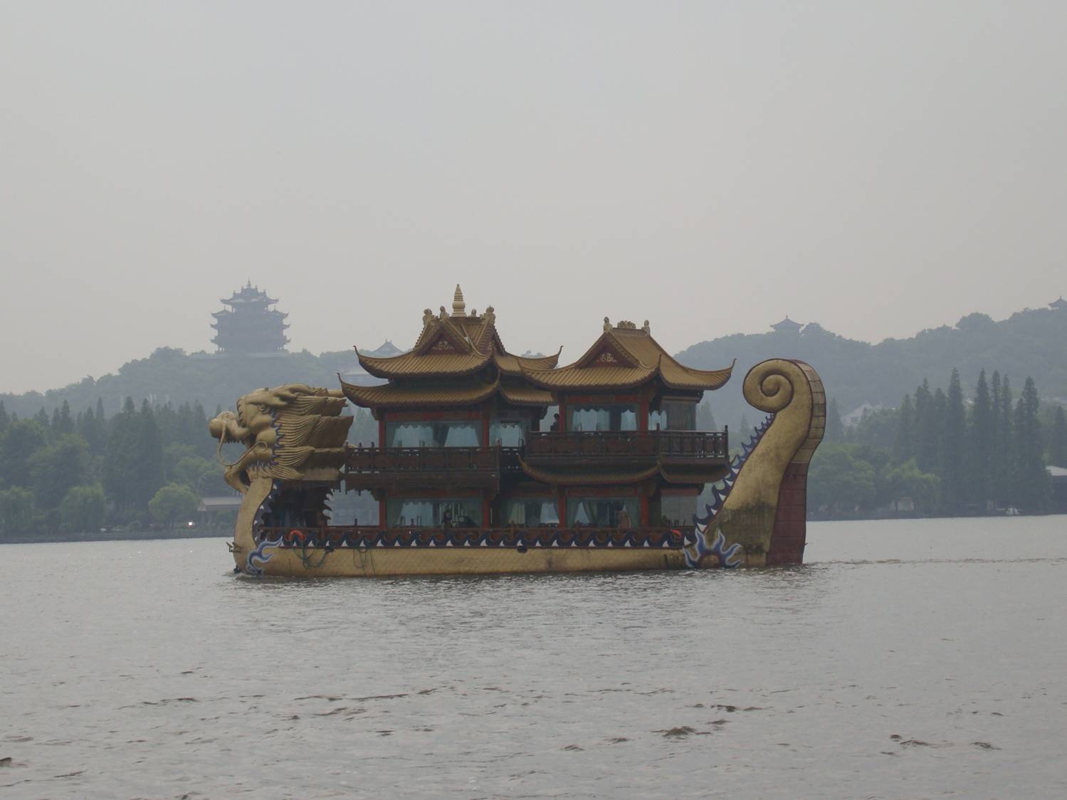 The big party boat.  West Lake,  Hangzhou,  Zhejiang Province,  China