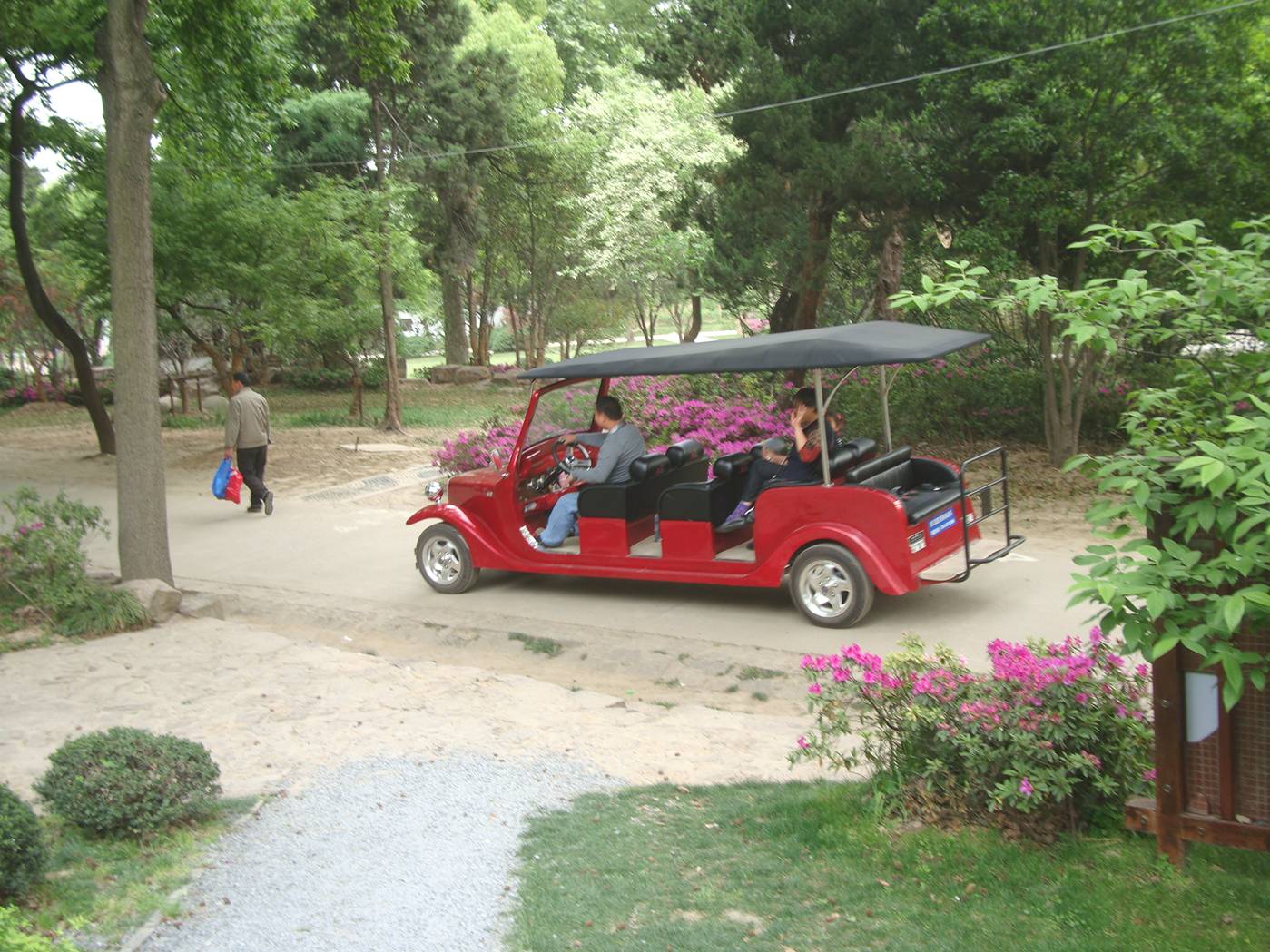 Picture:  Sleek and shiny new people movers in Xi Hui Park, Wuxi, China