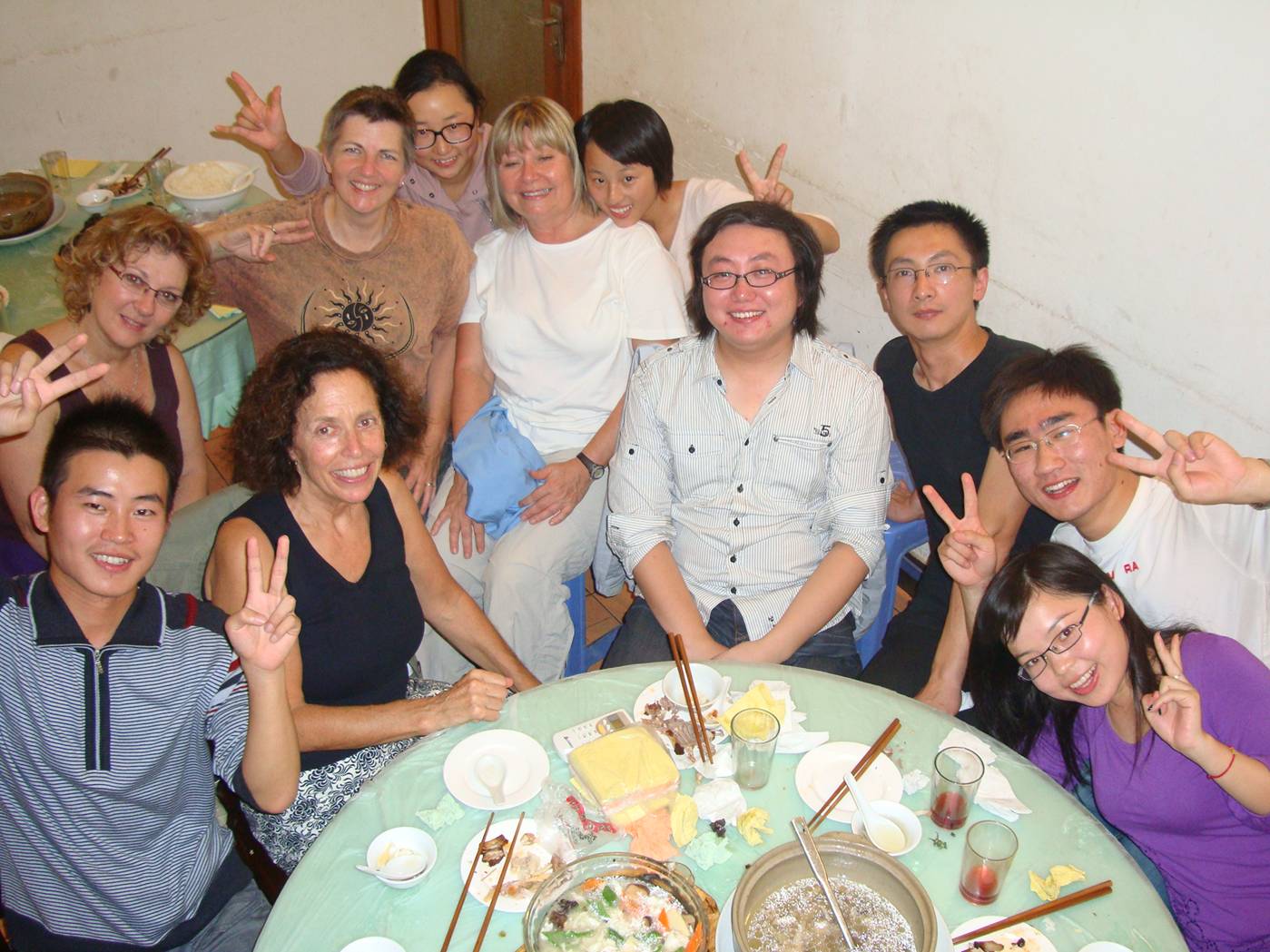 Another day, another party.  The gang at the duck restaurant in Wuxi, China