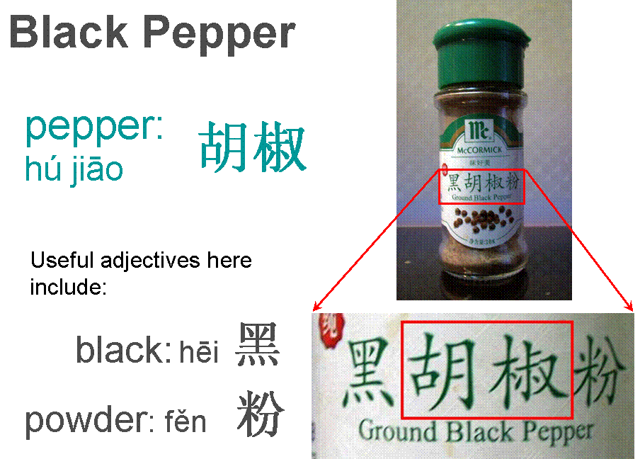 Chinese Ground Black Pepper in a bottle - Grocery shopping in China - Spices