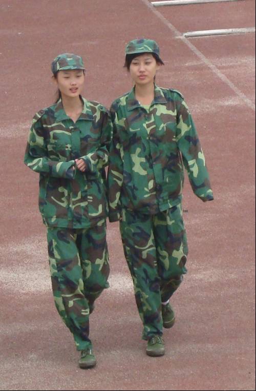 Some of these kids would look good in a potato sack.  Freshmen at Jiangnan University, Wuxi, China