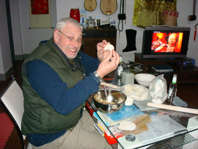 David displays jiaozi