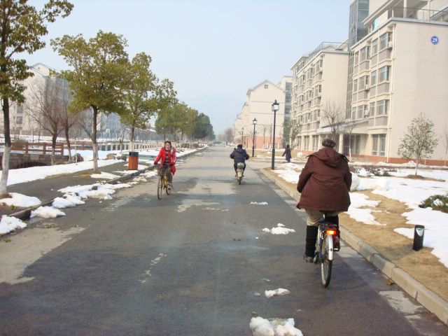 winter streets of Jiangnan University,  Wuxi,  China