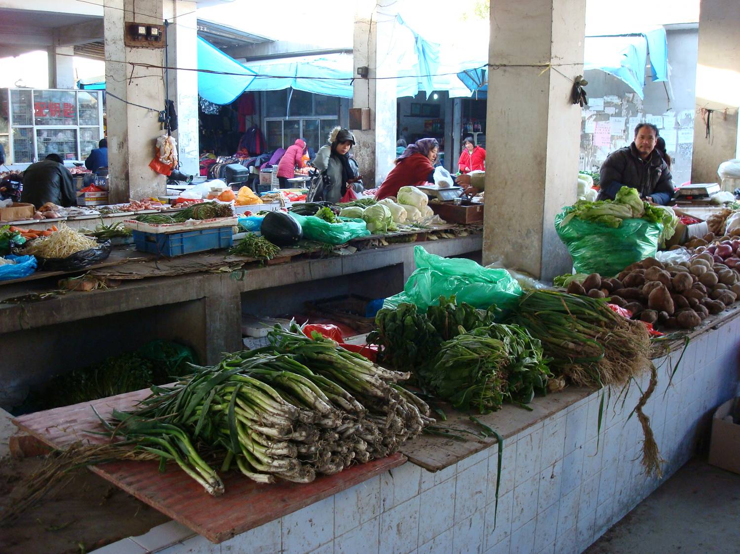 vegetables in the village market,  Wuxi,  China